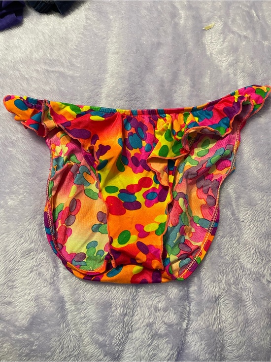 Other - Women’s  Multicolor Ruffle Swim Bottoms - Bright Rainbow Print.  Size 11